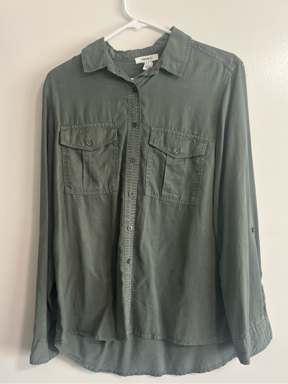 Soft Olive Green Classic Button Down Shirt